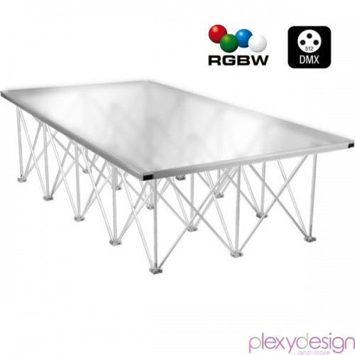 Piano di Calpestio in plexiglass 2x1 Satinato RGBW per DMX