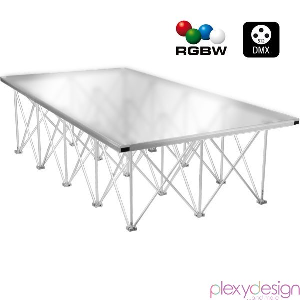 Piano di Calpestio in plexiglass 2x1 Satinato RGBW per DMX - Plexy Design